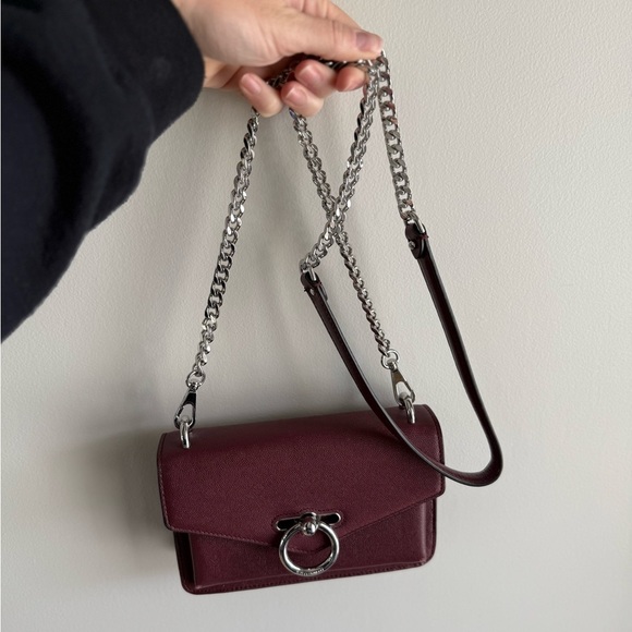 Rebecca Minkoff Jean Crossbody Chain Strap Mini Purse in Burgundy - Picture 3 of 16